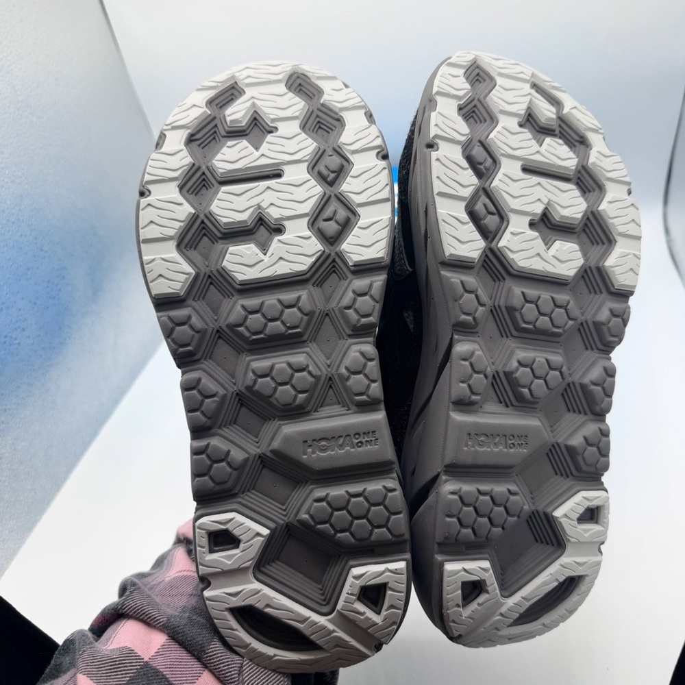 NWT Hoka Clifton Elite Terrain System L Suede Leather Black Grey Unisex Sneakers - Picture 8 of 16